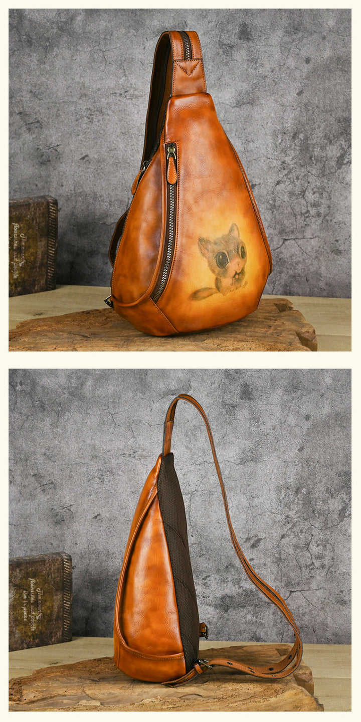 Vaagoon UrbanNomad Genuine Leather Chest Bag