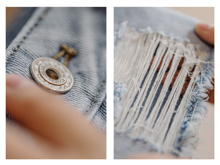 Vaagoon Destruction Washing Denim Shorts