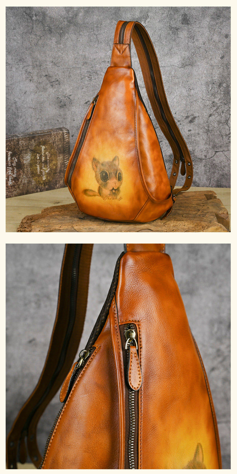 Vaagoon UrbanNomad Genuine Leather Chest Bag