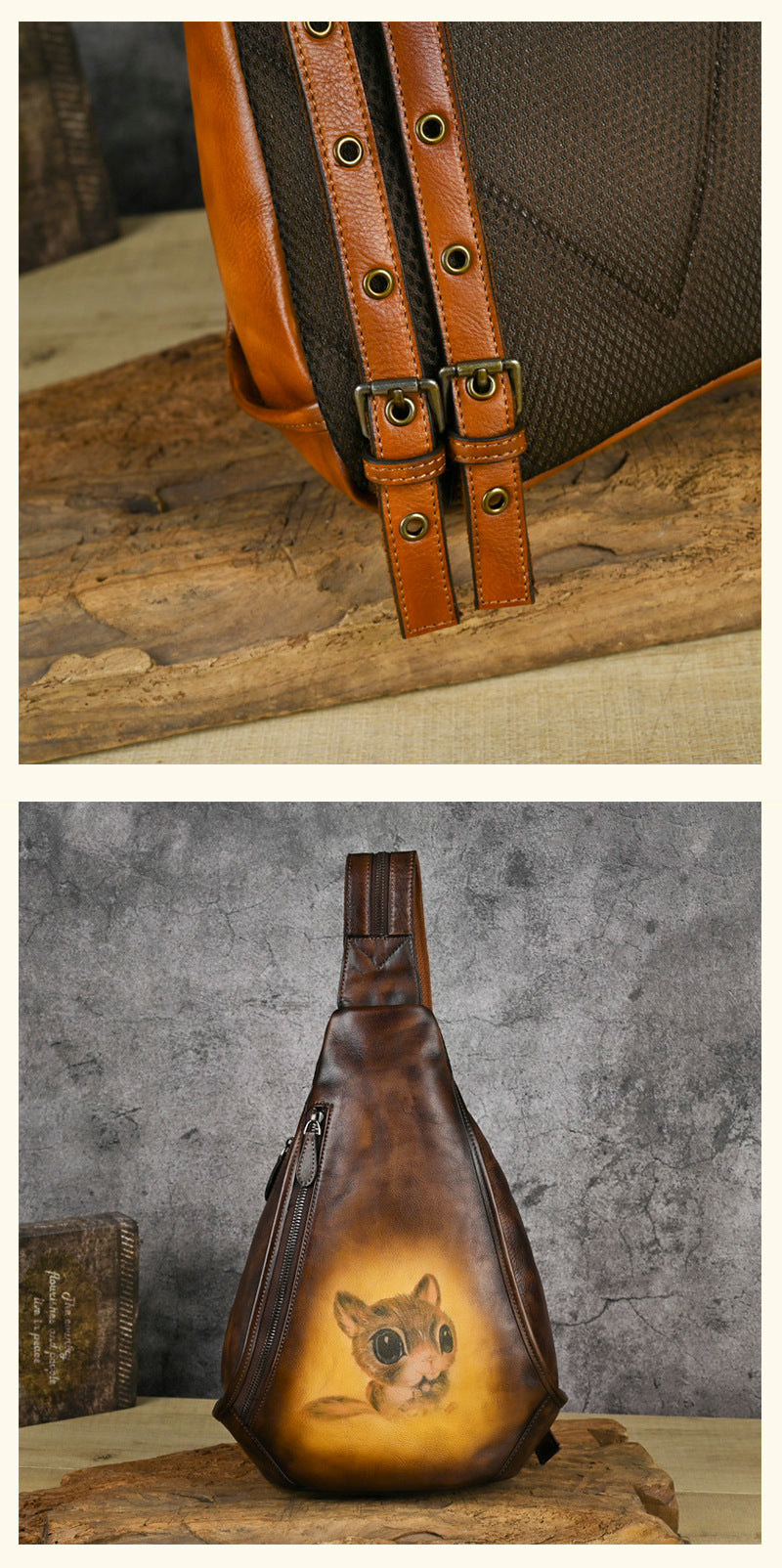 Vaagoon UrbanNomad Genuine Leather Chest Bag