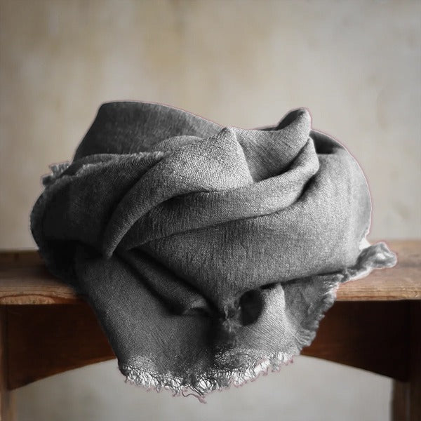 Vintage Frayed Edge Cashmere Scarf