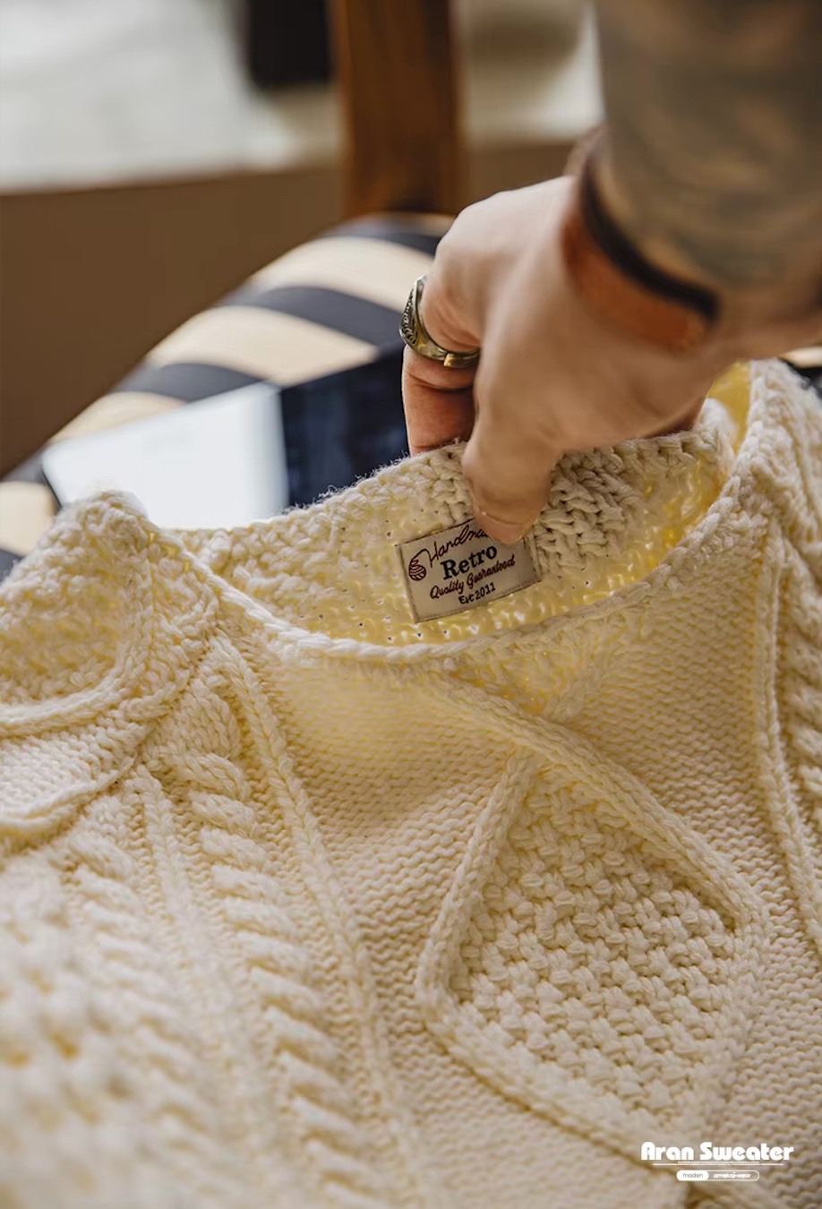 VAAGOON Retro Aran Sweater