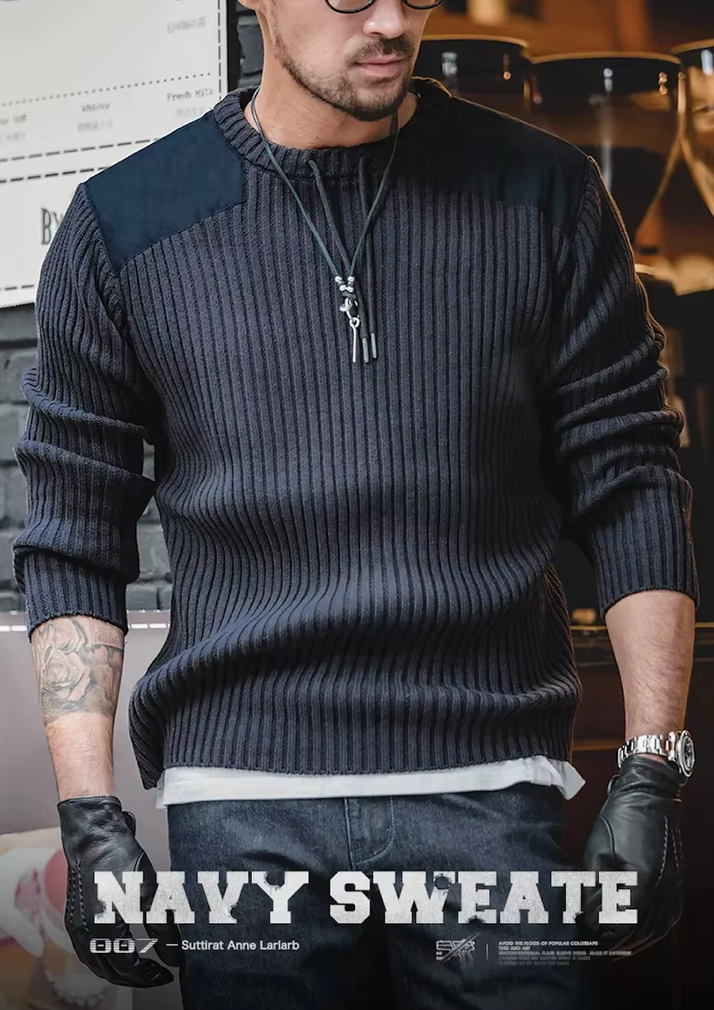 VAAGOON NAVY BOND SWEATER