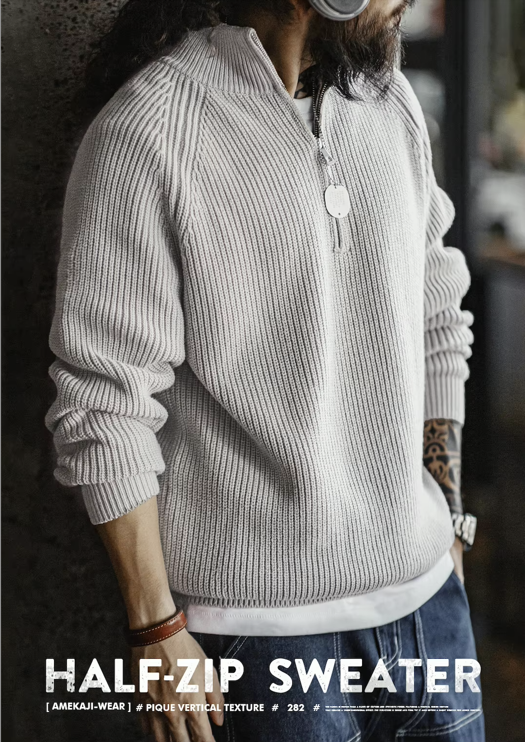 VAAGOON Vintage Half-Zip Sweater