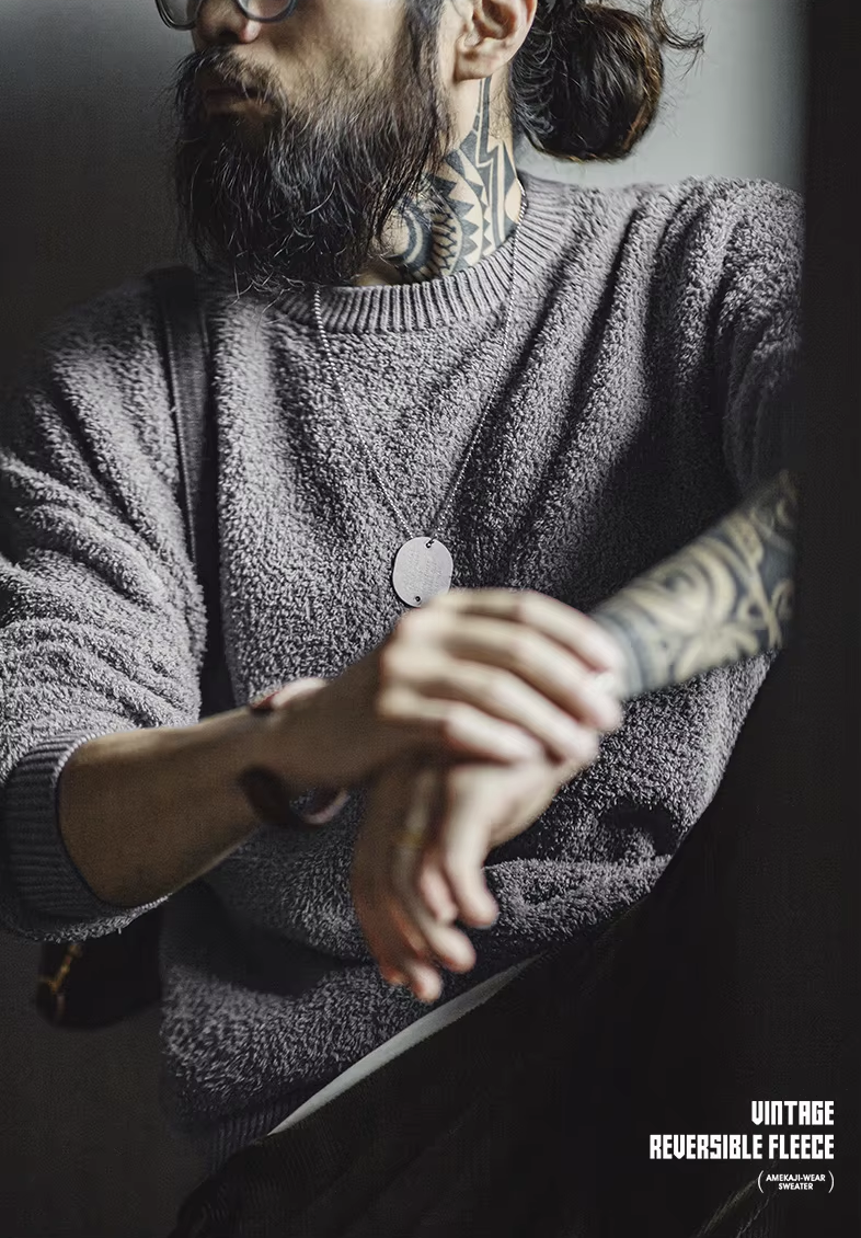 VAAGOON VINTAGE REVERSIBLE FLEECE SWEATER