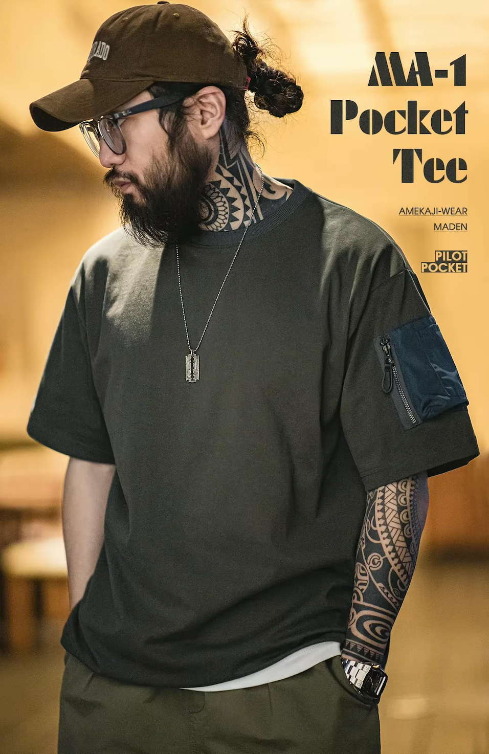 VAAGOON VINTAGE MA-1 POCKET TEE T-SHIRT