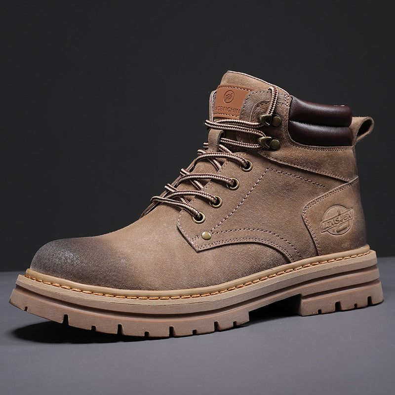 VAAGOON Brown Leather Work Boots