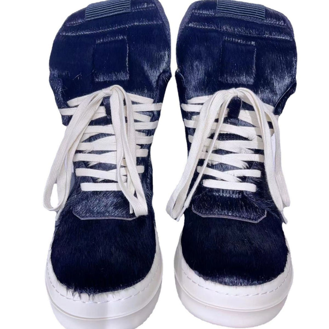 Vaagoon Horsehair Cross-Strap Platform Shoes