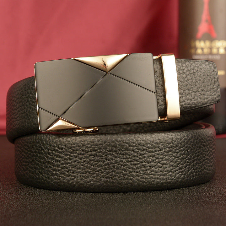VAAGOON Genuine Leather Automatic Buckle Belt