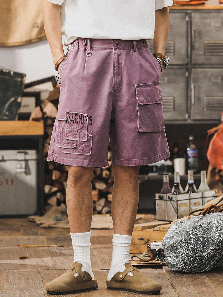 VAAGOON Retro Patchwork Brick Shorts