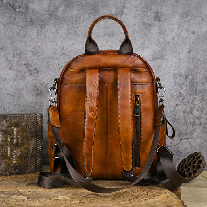 Vaagoon Retro Twin Leather Backpack