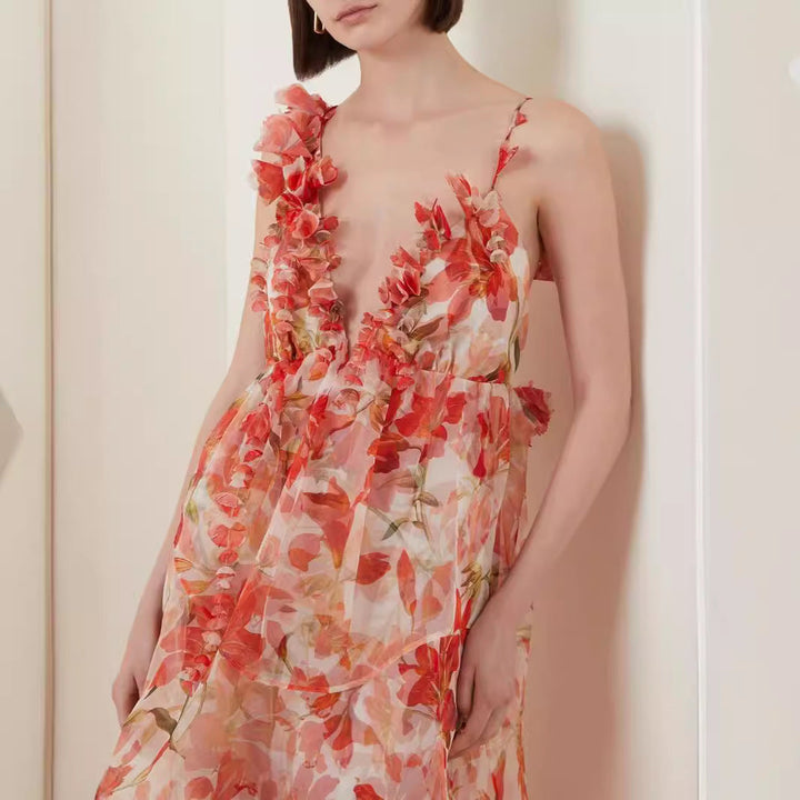 Vaagoon Silvia Deep V Neck Sleeveless Summer Dress