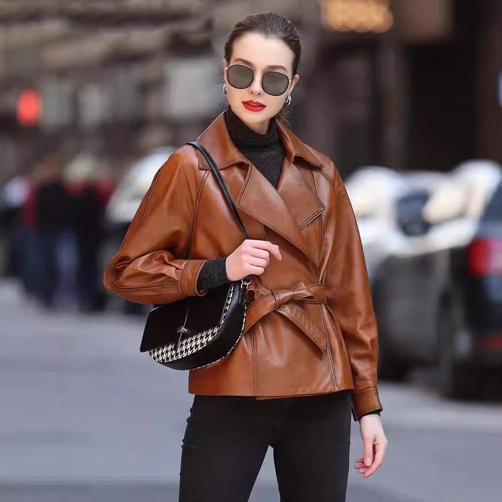 Vaagoon NobleSkin Leather Women's Short Style Jacket