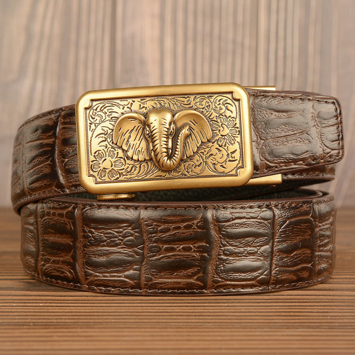 VAAGOON Crocodile Pattern Genuine Leather Belt