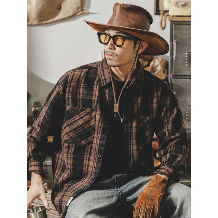 VAAGOON Retro Grid Flannel Shirt