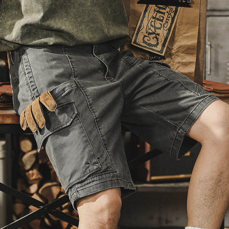 VAAGOON Tactical Zip Khaki Shorts