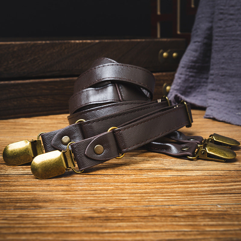 Vaagoon Mini Rebel Leather Pants Suspenders