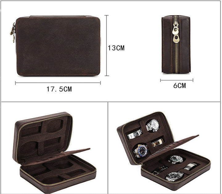Vaagoon Classic Brown Watch Carrying Case