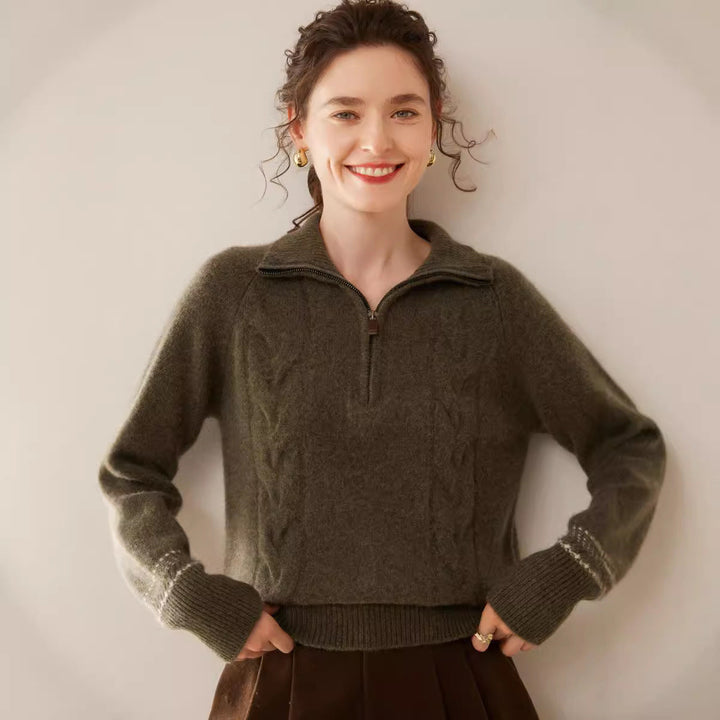 Vaagoon Cashmere Half-Zip Turtleneck Sweater