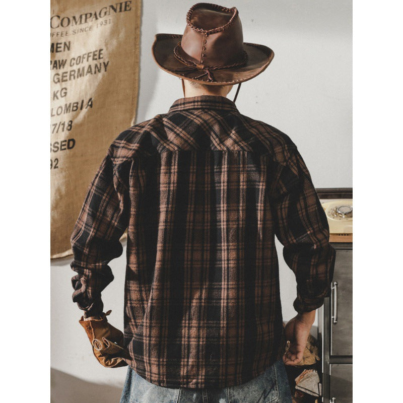 VAAGOON Retro Grid Flannel Shirt