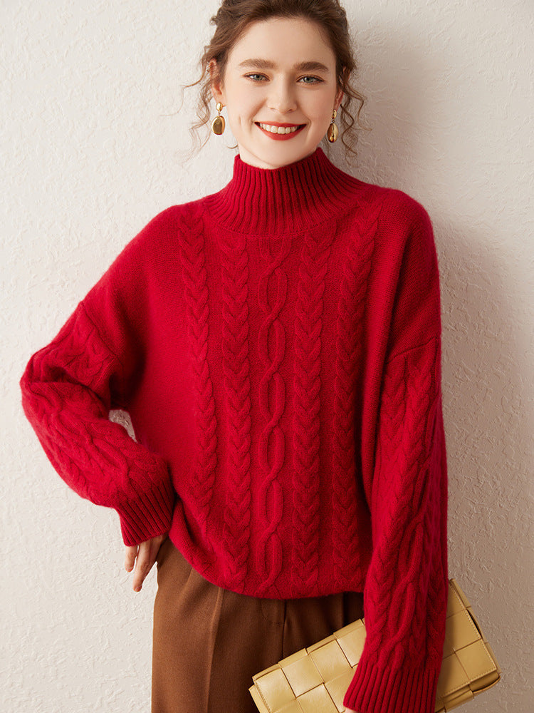 Vaagoon Velvet Chain Cashmere Half Turtleneck Sweater