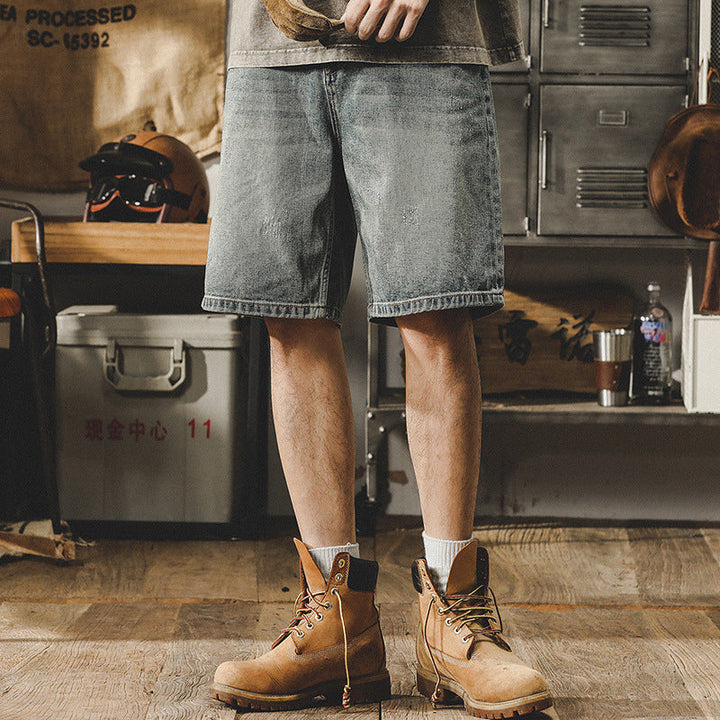 VAAGOON Retro Sign Denim Shorts