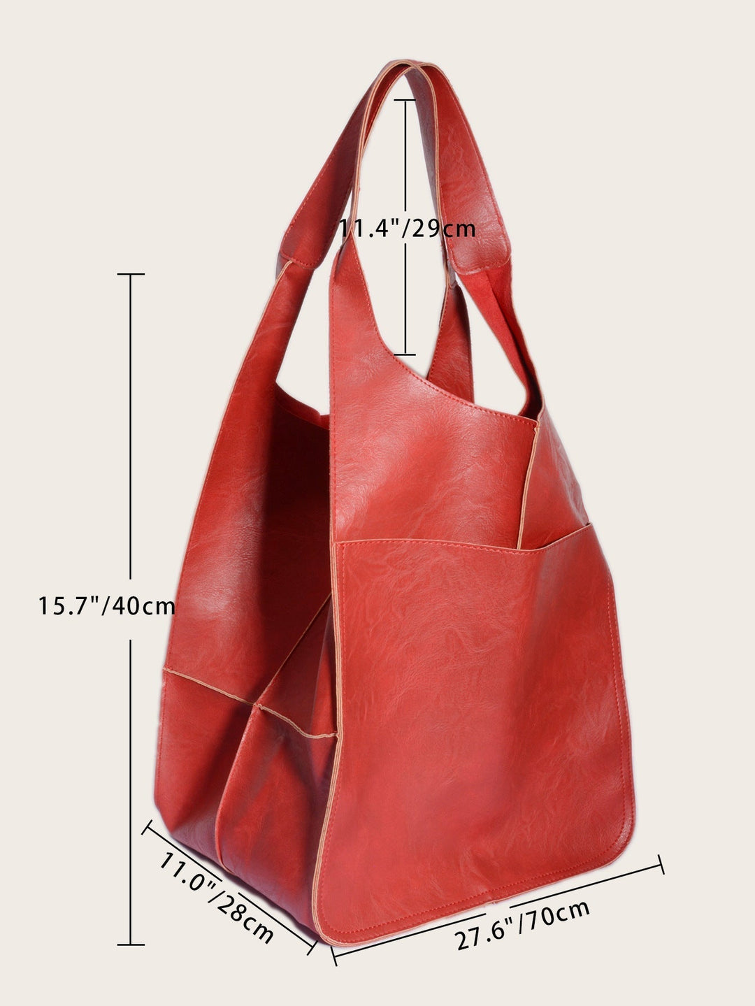 Simple Soft Leather Large Capacity Single Shoulder Portable Tote