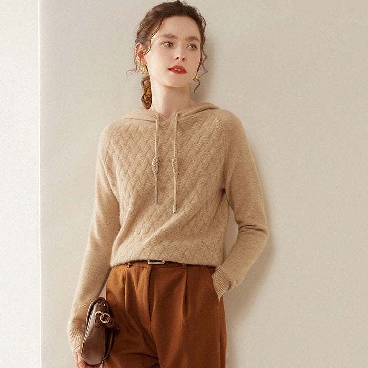 Vaagoon Cashmere Basket Knit Hooded Kazak