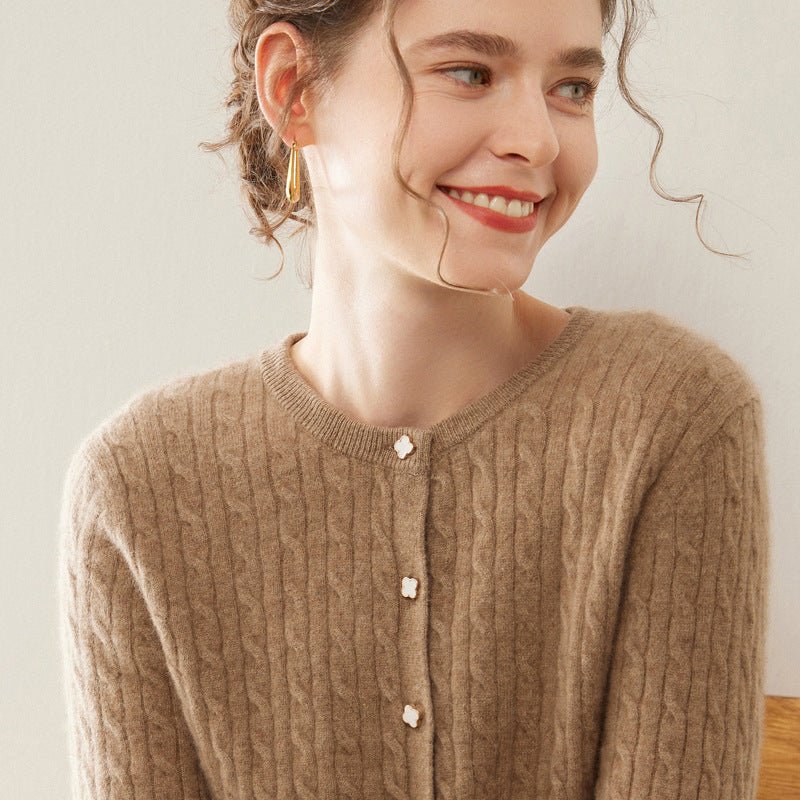 Vaagoon VelvetWeave Cashmere Jacquard Cardigan