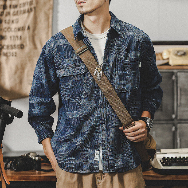 VAAGOON Indigo Grid Shirt