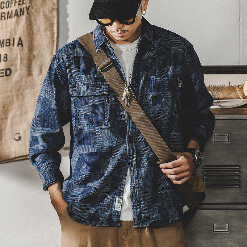 VAAGOON Indigo Grid Shirt