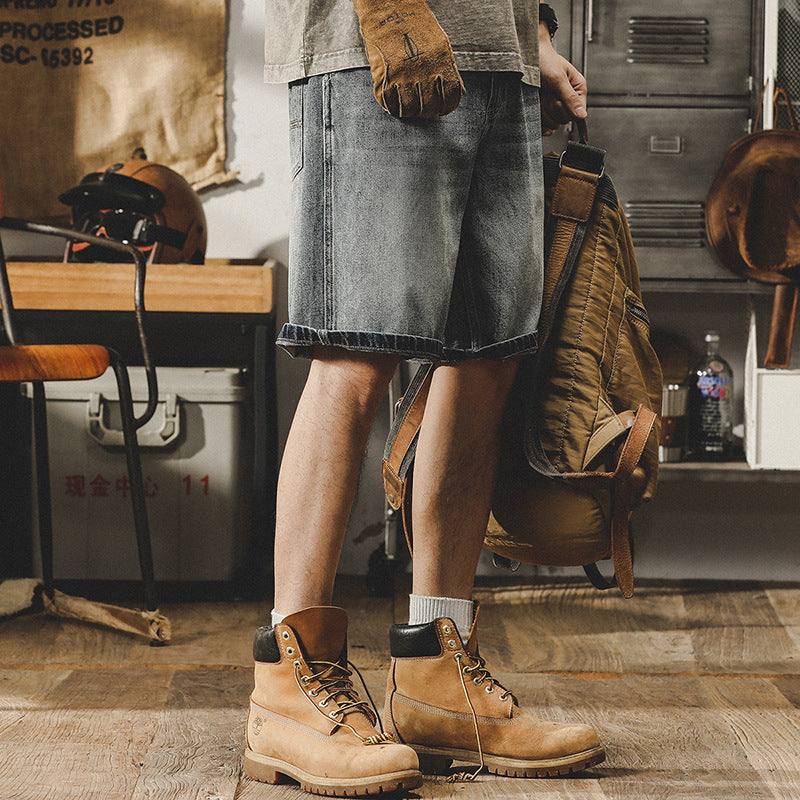 VAAGOON Washed Retro Blue Shorts