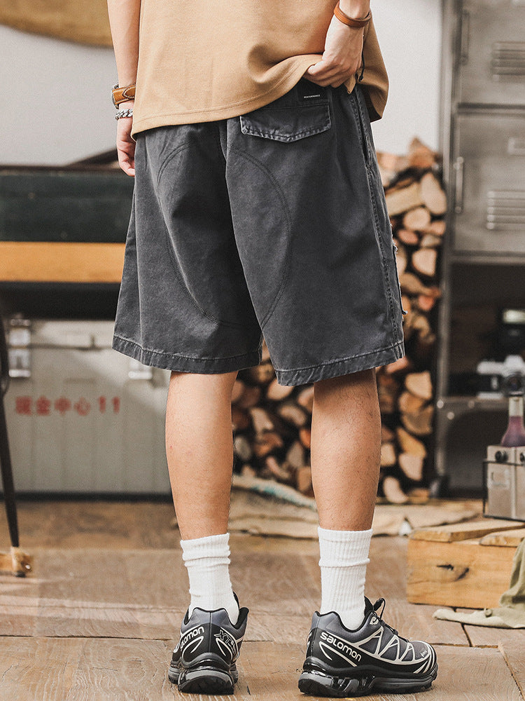 VAAGOON Retro Patchwork Brick Shorts