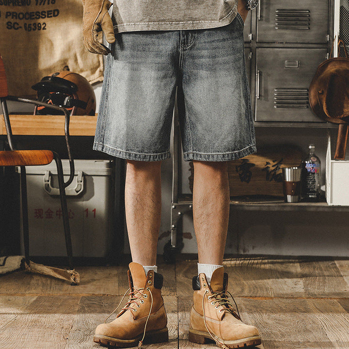 VAAGOON Washed Retro Blue Shorts