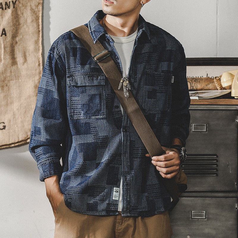 VAAGOON Indigo Grid Shirt