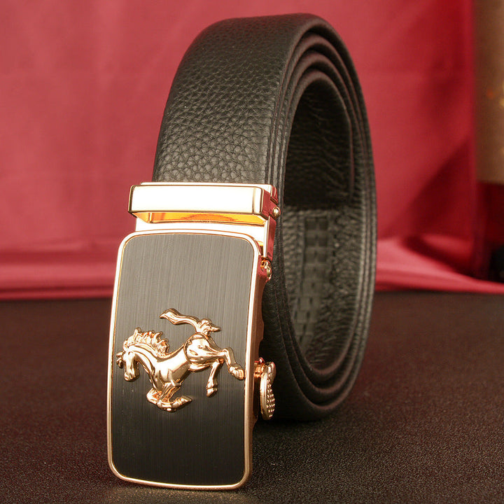 VAAGOON Genuine Leather Automatic Buckle Belt