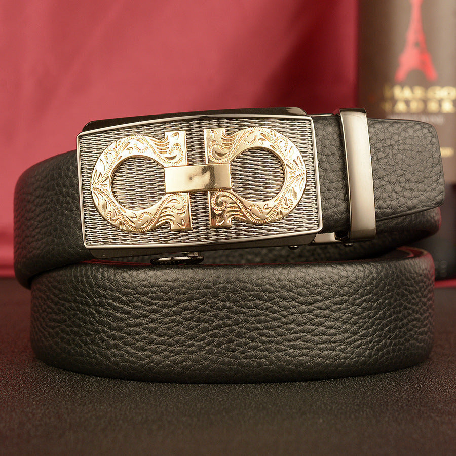 VAAGOON Genuine Leather Automatic Buckle Belt