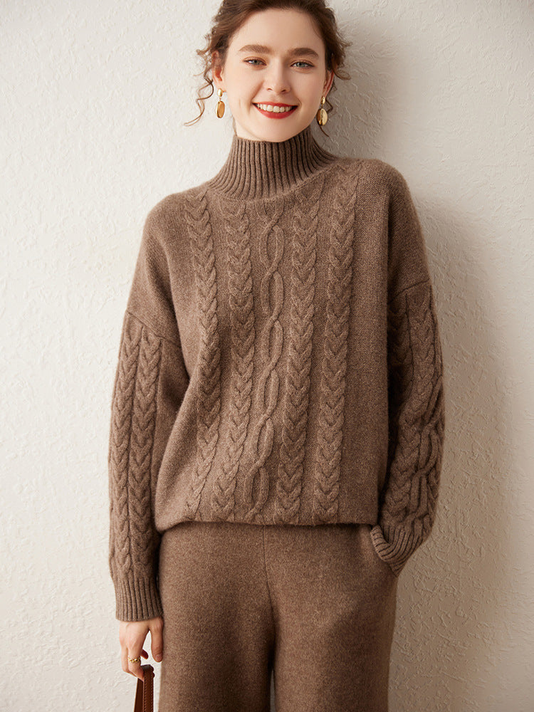 Vaagoon Velvet Chain Cashmere Half Turtleneck Sweater