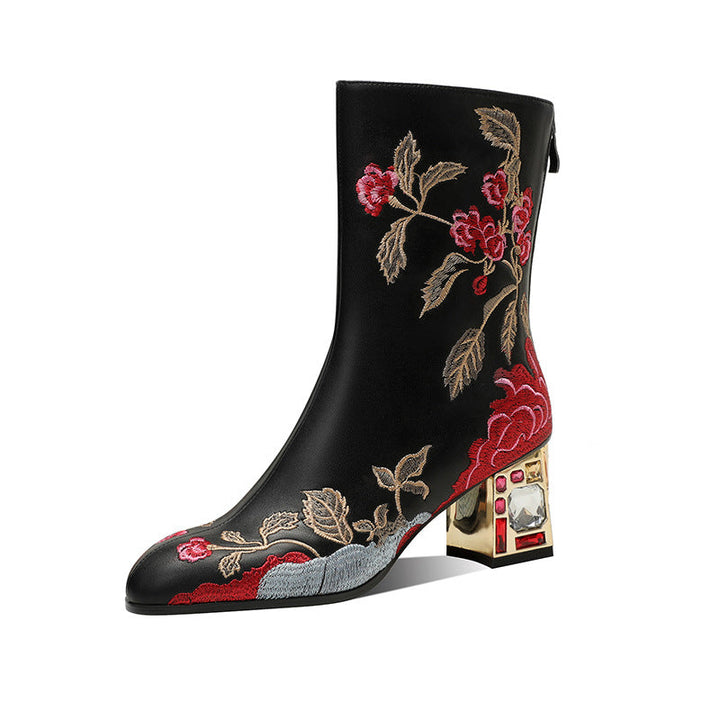 VAAGOON Lora Embroidered Leather Women's Boots