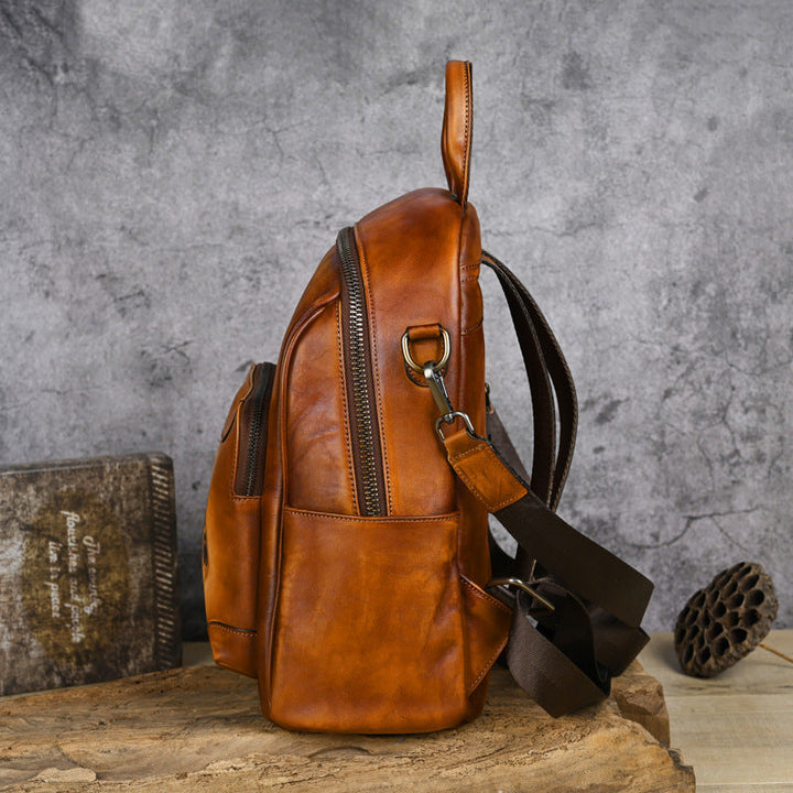 Vaagoon Retro Twin Leather Backpack