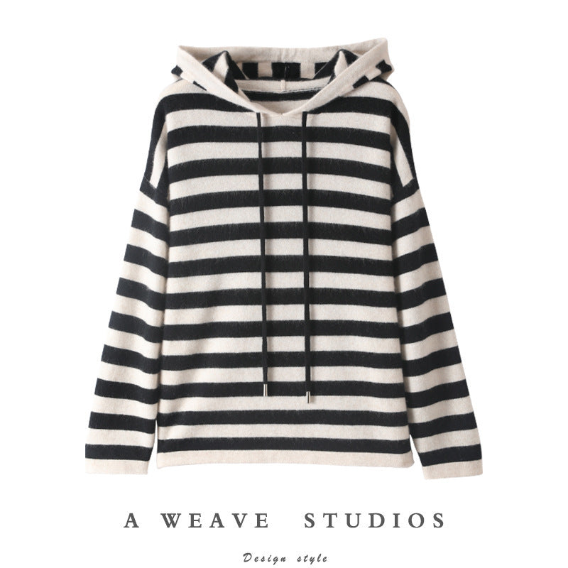 Vaagoon Contrast Harmony Cashmere Hooded Sweater