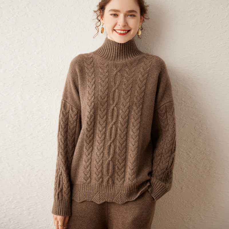 Vaagoon Velvet Chain Cashmere Half Turtleneck Sweater