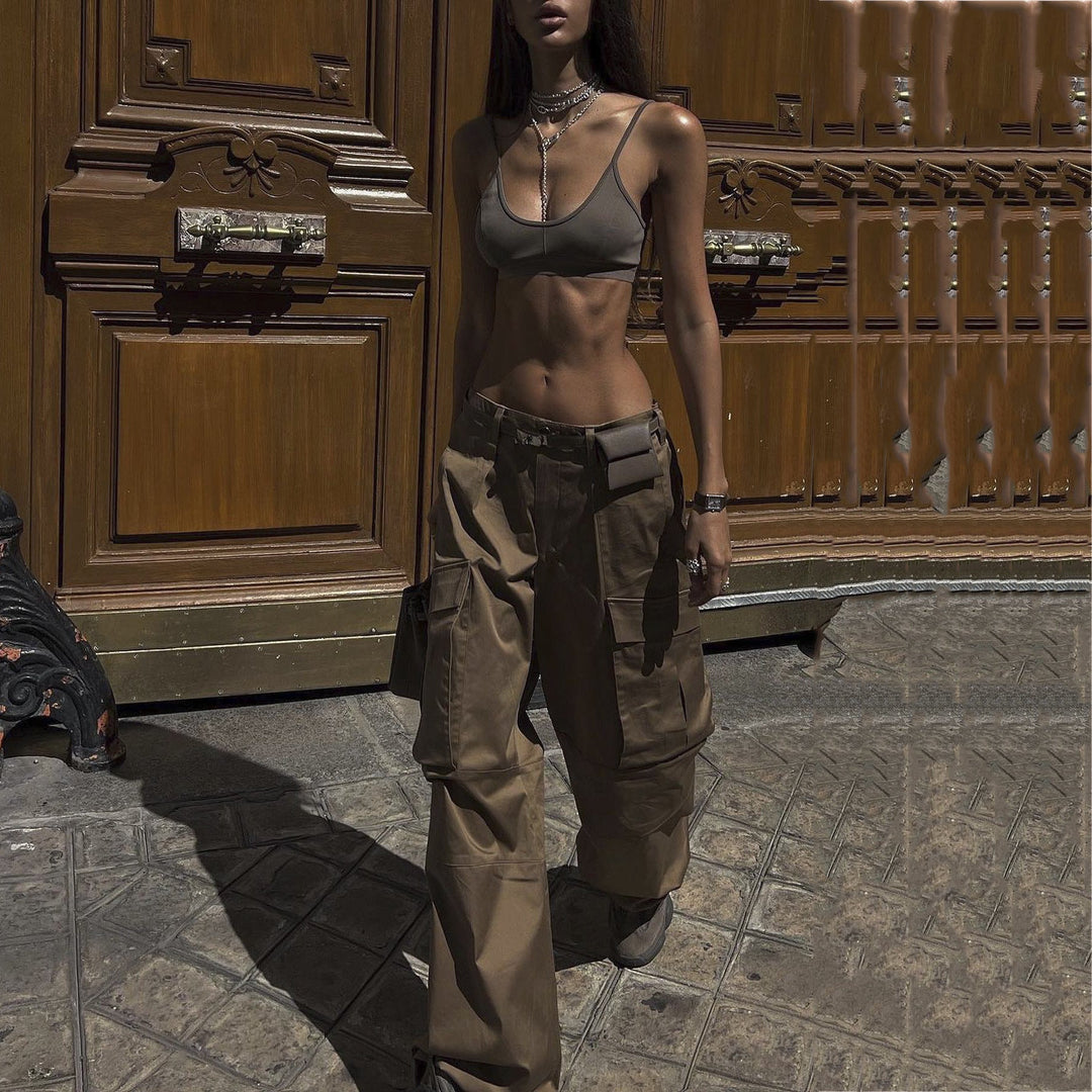 VAAGOON Retro Low Waist Pants