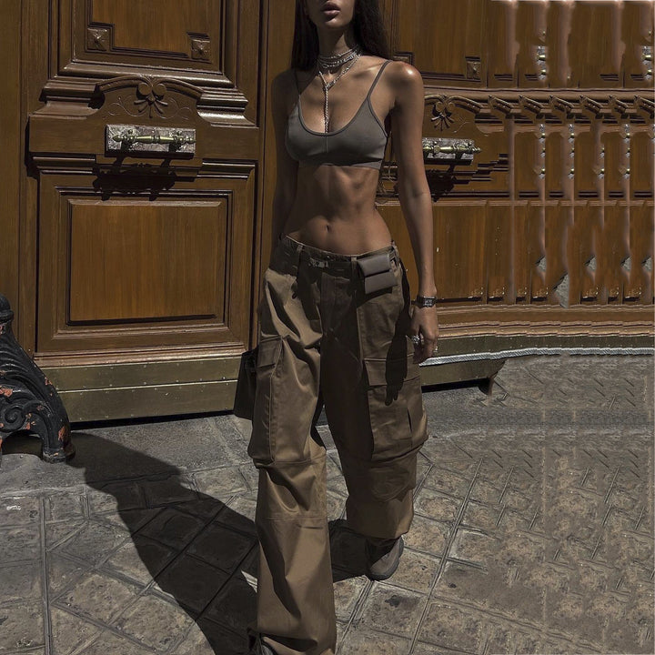 VAAGOON Retro Low Waist Pants