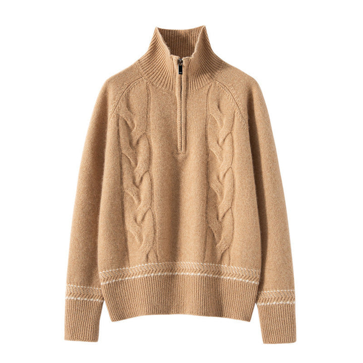 Vaagoon Cashmere Half-Zip Turtleneck Sweater