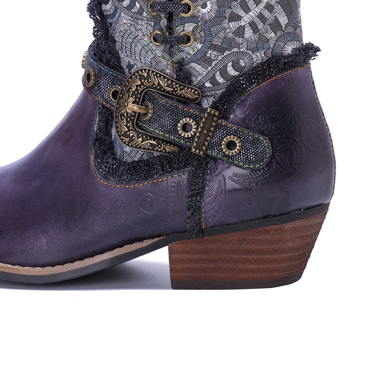 Vaagoon Indigo West Patchwork Cowboy Boot