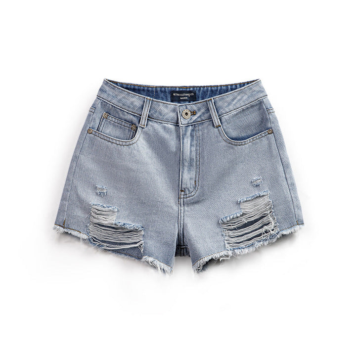 Vaagoon Destruction Washing Denim Shorts
