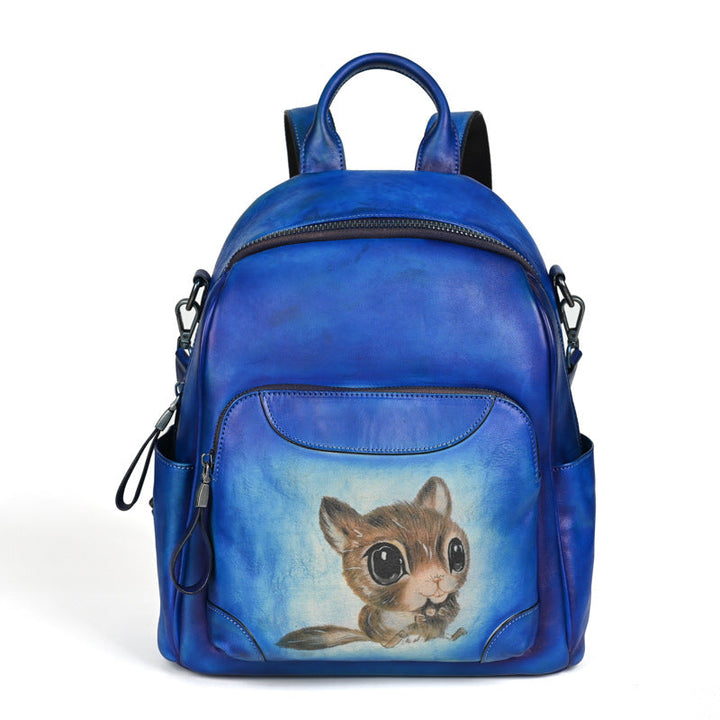 Vaagoon Retro Twin Leather Backpack