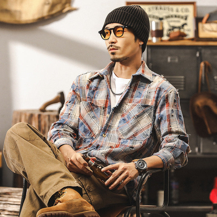 VAAGOON Autumn Highland Plaid Shirt