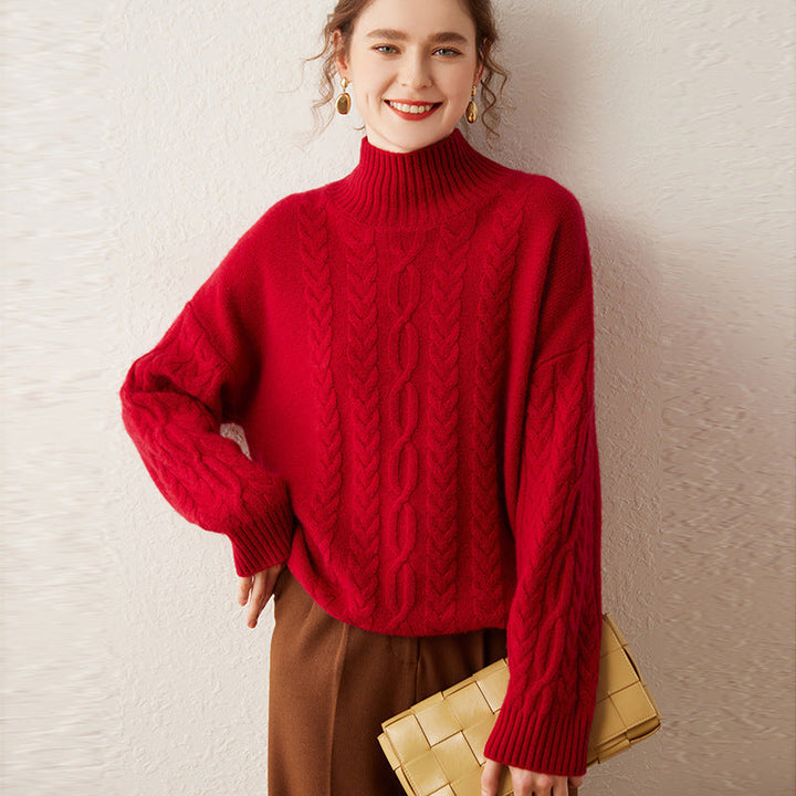 Vaagoon Velvet Chain Cashmere Half Turtleneck Sweater